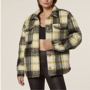 Andrew Marc AM SPORT Plaid Faux Mink Lined Shirt Jacket Shacket Size Medium